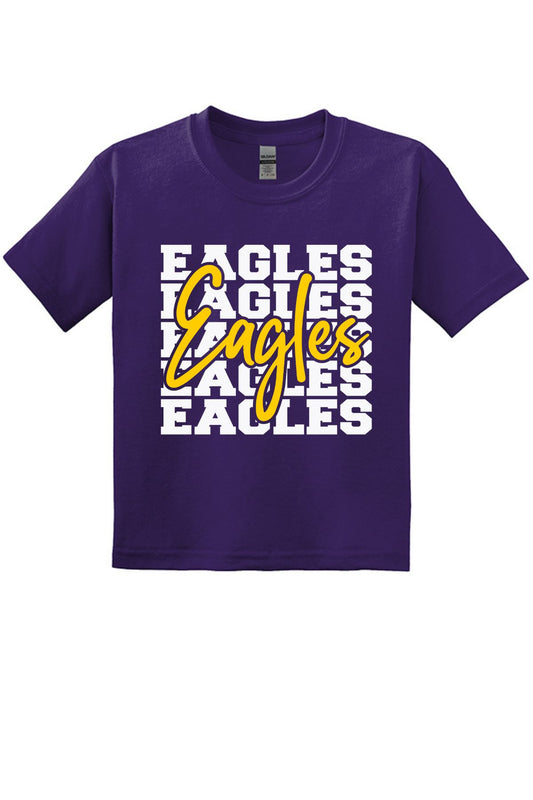 Purple Youth T Shirt with Eagles Logo