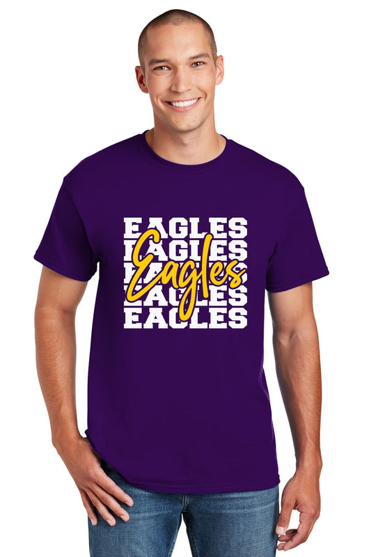 Purple Adult T Shirt with Eagles logo