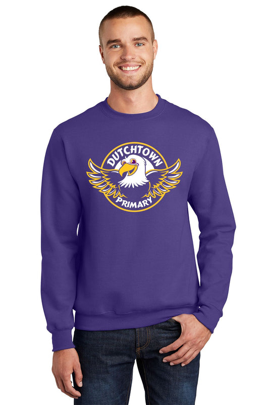 Purple Adult Crewneck Sweatshirt with Dutchtown Primary logo